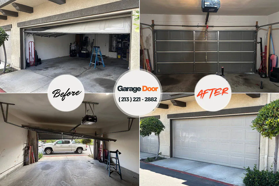 Before and after: garage door spring repair Madison Lake, MN